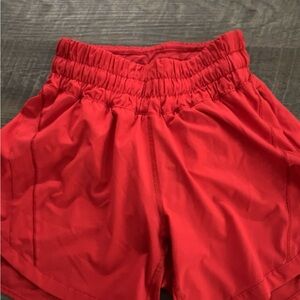 Red Lululemon shorts